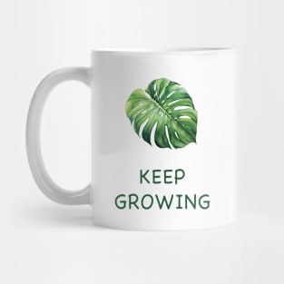 Keep Growing Growth Mindset Plant Lover Gift Monstera Watercolor Mug